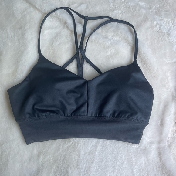 ALO Yoga Other - Alo Yoga Strappy Racer Back Sport Bra Black Mesh Trim medium